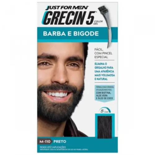 Coloração Para Barba E Bigode Preto Grecin 5