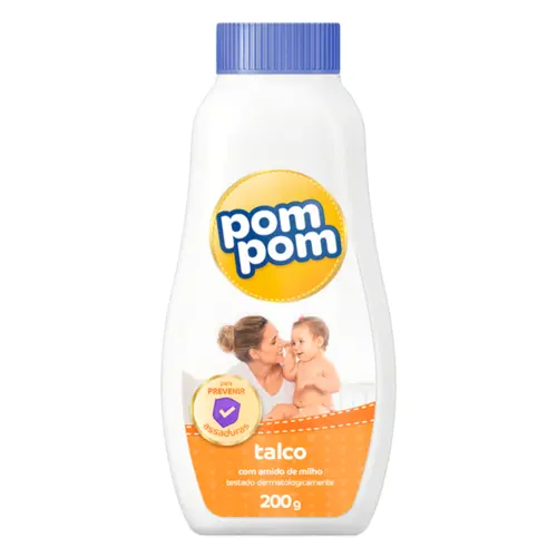 Talco Pom Pom com Amido de Milho 200G