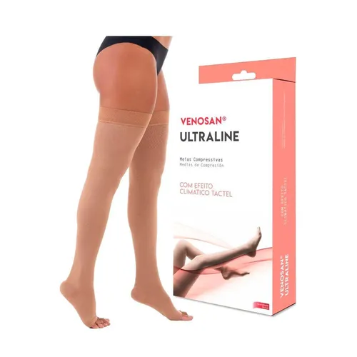 Meia Venosan Ultraline 4000 Comp. 30-40 Meia Coxa G Pé Aberto Bege
