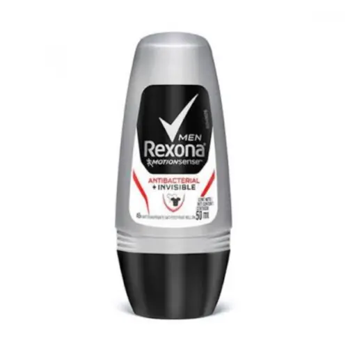 Desodorante Roll-On Rexona Masculino Antibacterial Invisible 50ml