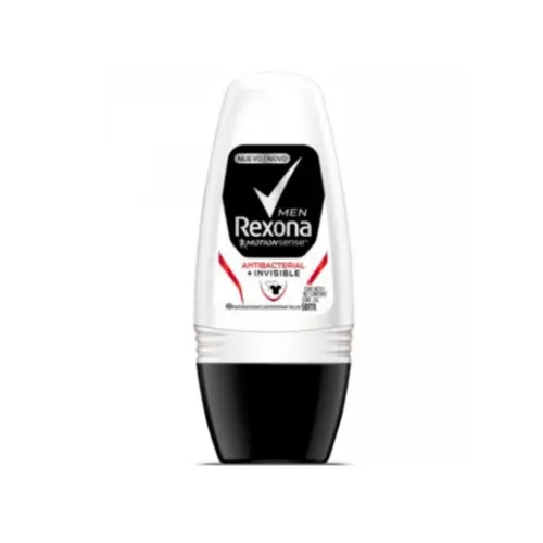 Desodorante Roll-On Rexona Masculino Antibacterial Invisible 50ml