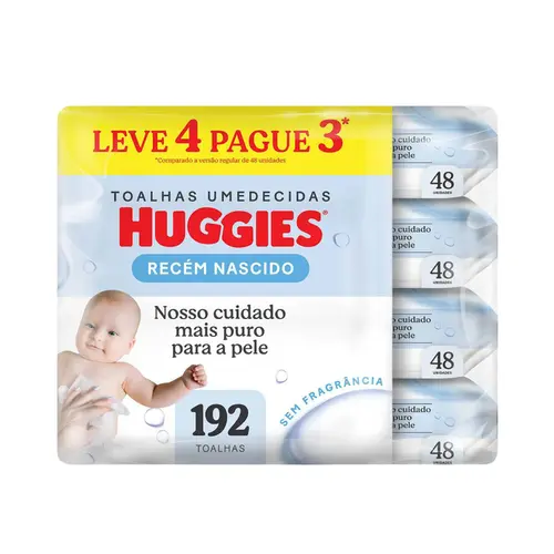 Toalha Umedecida Huggies Recém-Nascido 192 unidades