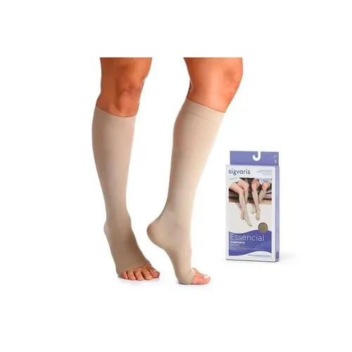 Meia Sigvaris Select Comfort Premium Panturrilha Gg3 30/40 Pé Aberto Natural