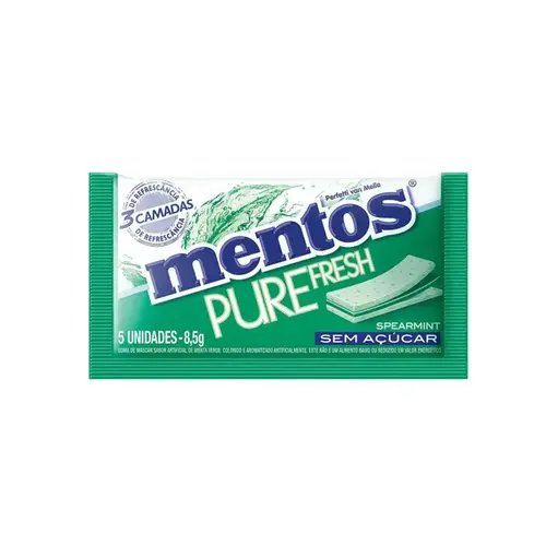 Chiclete Mentos Pure Fresh 3 Spermint 8,5G 5Un