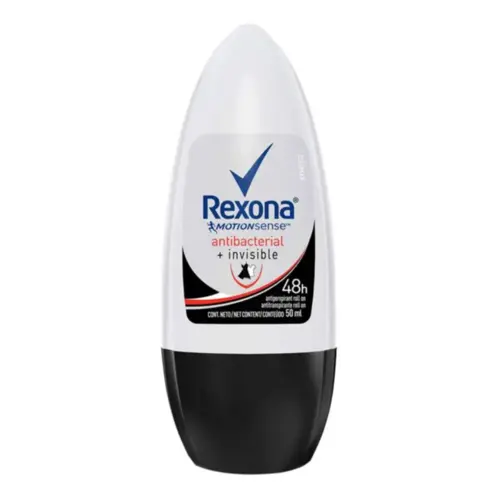 Desodorante Roll-On Rexona Antibacterial Invisible 50ml