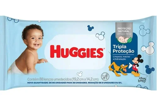 Toalha Umedecida Huggies Tripla Proteção 88 Unidades