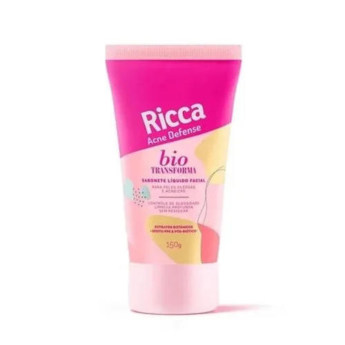 Sabonete Líquido Facial Ricca Acne Defense Para Peles Oleosas e Acneicas