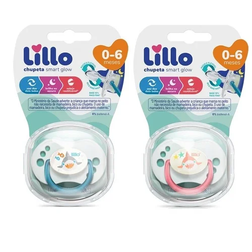 Chupeta Extra Air Lillo Cor Leve Anatômica Silicone 0 a 6 meses Azul