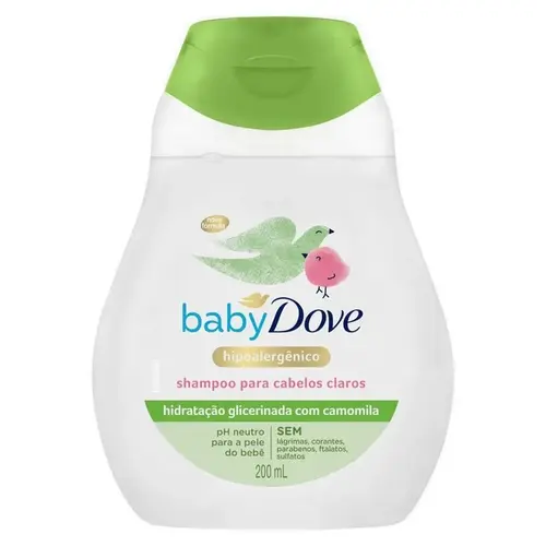 Shampoo Dove Baby Cabelos Claros Hidratação Glicerinada com Camomila 400ml