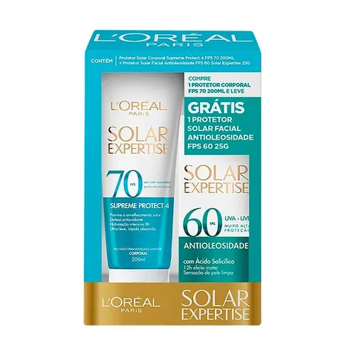Kit Protetor Solar Loréal Paris Expertise Fps70 200Ml + Fps60 Facial 25G