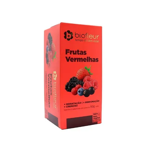 Kit Sabonete Biofleur Frutas Vermelhas 80G 5 Unidades