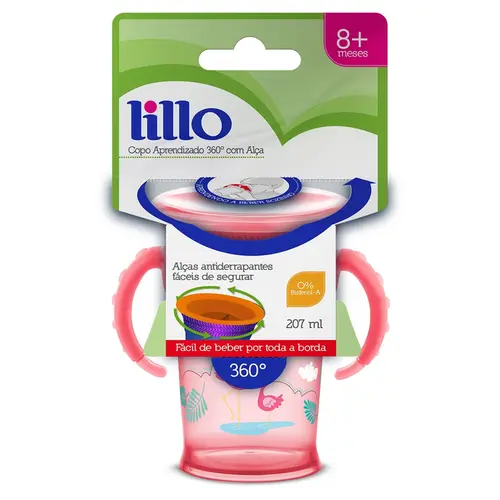 Copo 360 Lillo Rosa Com Alça