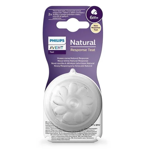 Bico de Mamaderia Philips Avent Petala 6Meses+ Fluxo 6 para Líquidos Grossos Com 2 Unidades