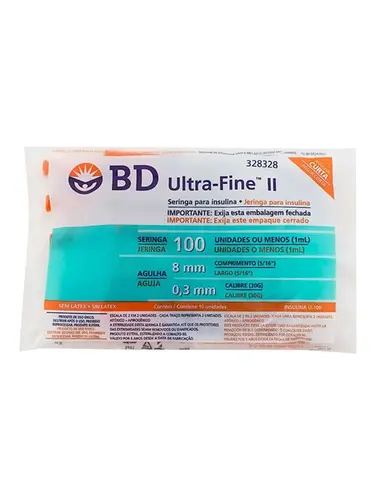 Seringa Bd Insul Fine 8Mm 100U