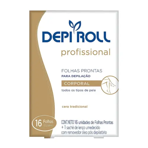 Folhas Prontas Para Depilação Corporal Tradicional Depi Roll 16 Unidades