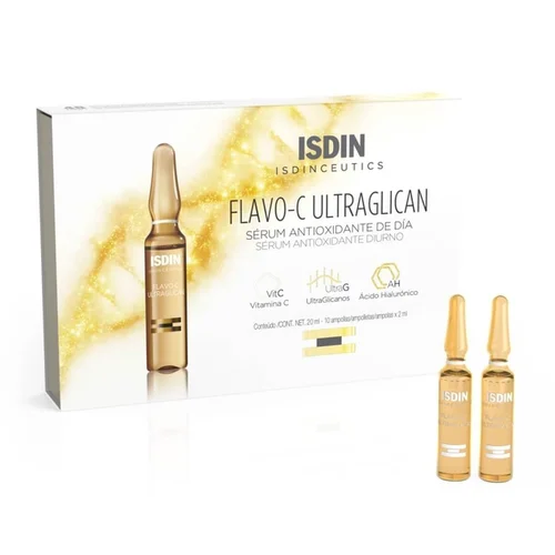 Ampolas Com Vitamina C E Ácido Hialurônico Isdinceutics Flavo C Ultraglican (10 Unidades)