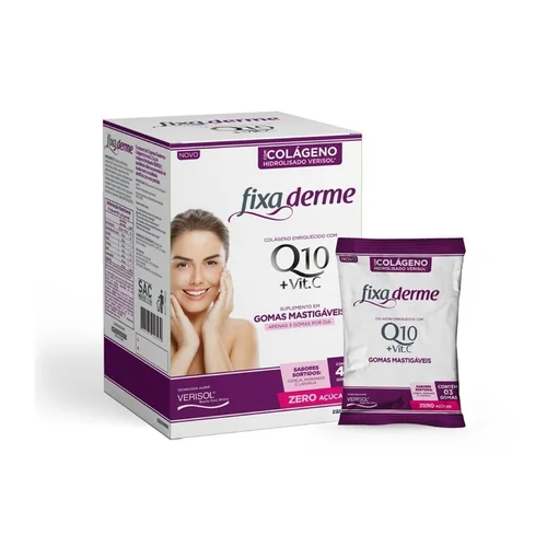 Suplemento Fixa Derme Q10 + Vitamina C Com 15 Sachês
