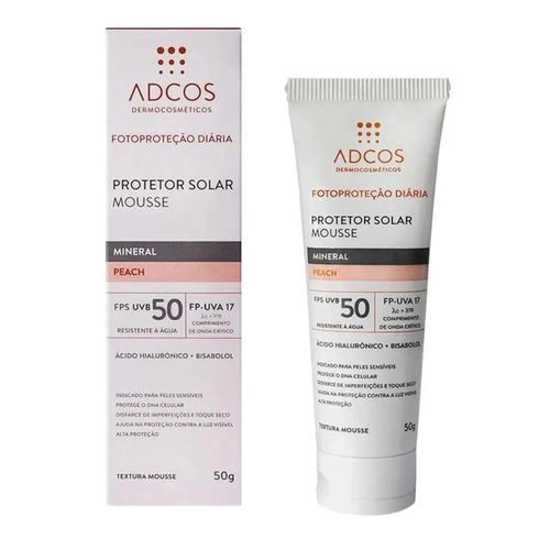 Protetor Solar Adcos Mousse Fps50 Peach 40G