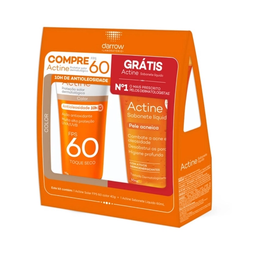 Protetor Solar Actine Kit Fps60 + Sabonete Líquido