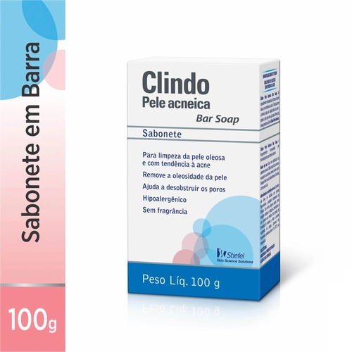 Sabonete Para Pele Acneica Clindo 100G