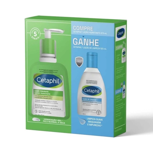 Kit Cetaphil Loção Hidratante 473Ml + Loção De Limpeza 120Ml