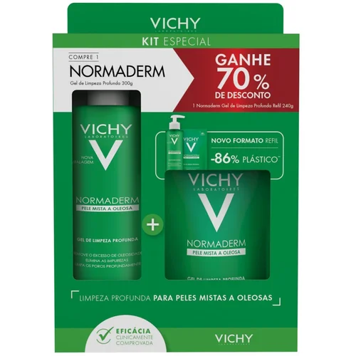 Kit Vichy Normaderm Gel De Limpeza 300G + Refil 240G