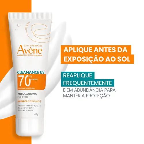 Protetor Solar Cleanance Fps70 Antioleosidade Sem Cor 40G