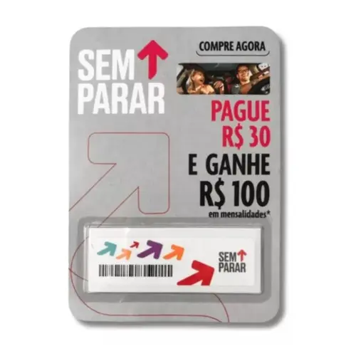 Tag Sem Parar 1Unidade Pague R$30,00 e Ganhe R$100,00