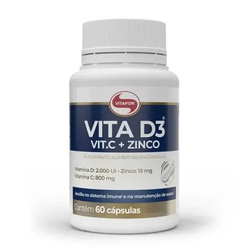 Vita D3 + Vit. C + Zinco Vitafor 60Cps 1000Mg