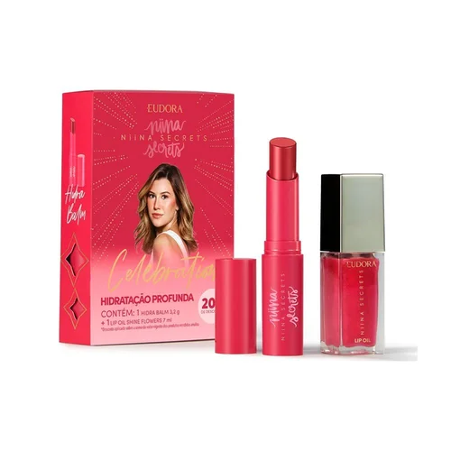 Kit Niina Secrets Hidra Balm 3,2G+ Lip Oil Shine Flowers 7ML