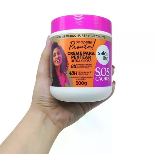 Creme de Pentear SOS Cachos De Repente Pronta Salon Line 500G