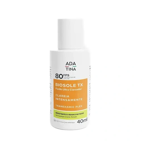 Protetor Solar Facial Ada Tina TX Fps80 Biosole Fluitdo Ultra Clareador 40ml