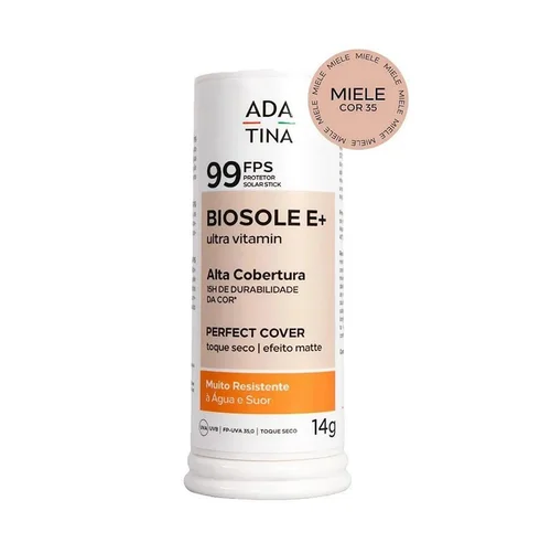 Protetor Solar Ada Tina Stick 12HS Alta Cobertura Biosole E Plus Ultra Vitamin FPS 99 Cor Miele