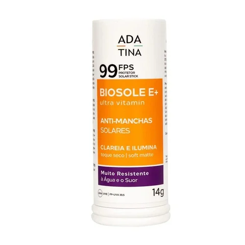 Protetor Solar Facial Ada Tina Stick Clareador 12HS Biosole E Plus Ultra Vitamin Fps 99