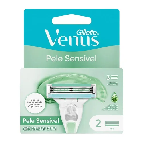 Carga Para Aparelho de Depilar Gillette Venus Pele Sensível 2 Unidades