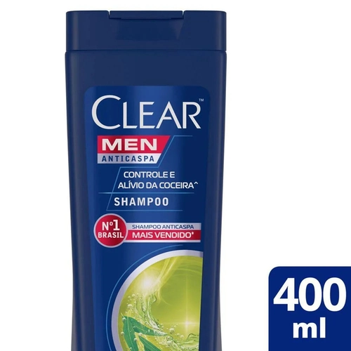 Shampoo Clear Anticaspa Men Controle e Alívio da Coceira 400ml