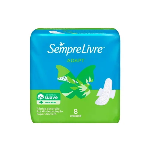Absorvente Sempre Livre Adapt Suave Com Abas Lv8Pg7Unidades