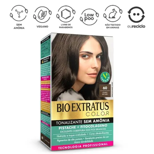 Tonalizante Sem Amônia Bio Extratus Color Pistache 60 Louro Escuro
