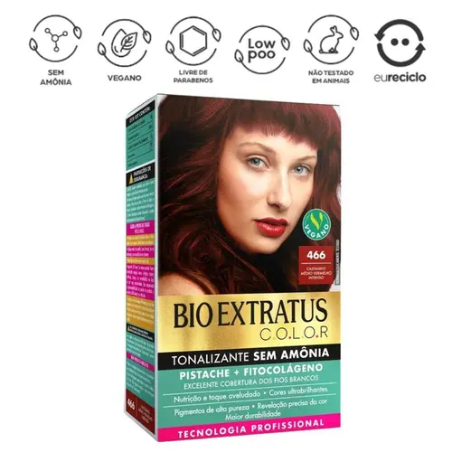Tonalizante Sem Amônia Bio Extratus Color Pistache 77 Louro Médio Chocolate