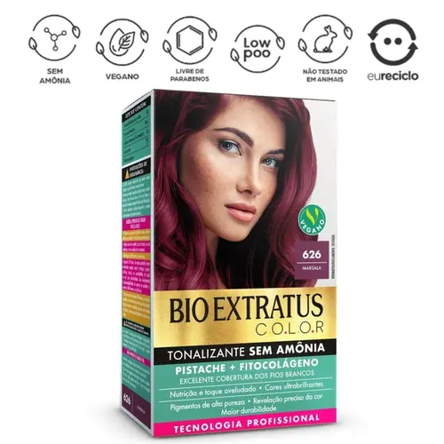 Tonalizante Sem Amônia Bio Extratus Color Pistache 626 Marsala