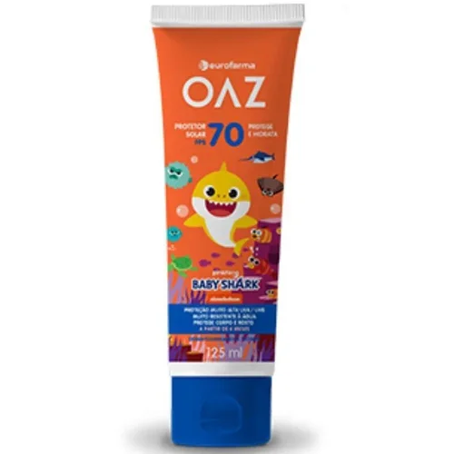 Protetor Solar Infantil OAZ Baby Shark Fps70 125ml - a partir de 6 meses