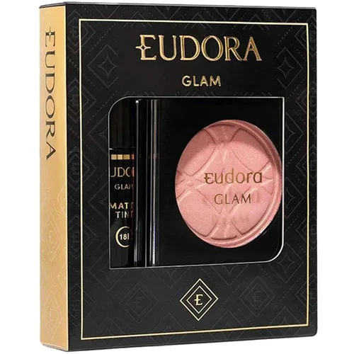 Kit Batom Eudora Glam Bordo Intenso + Blush Peach Bellin