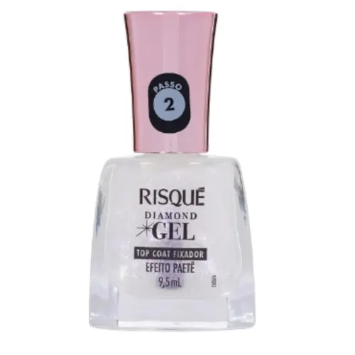 Esmalte Risqué Diamond Gel Top Coat Paetê