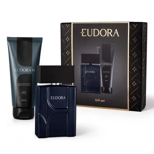 Kit Perfume Masculino Eau de Colônia Eudora H 100ml + Loção Desodorante Hidratante Corporal 200ml