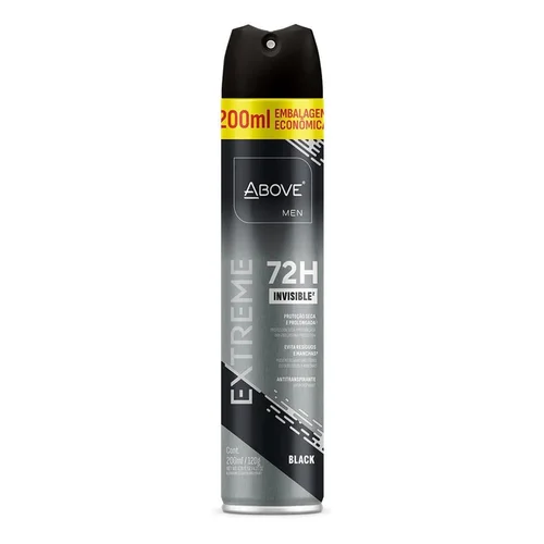 Desodorante Aerosol Above Masculino Extreme Black Invisible 72h 200ml