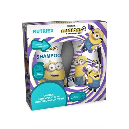 Kit Shampoo 2 em 1 250ml + Sabonete Líquido  250ml Minions Nutriex