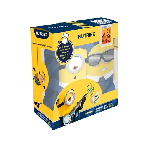 Kit Shampoo 2 em 1 250ml + Sabonete Líquido  250ml Minions Nutriex