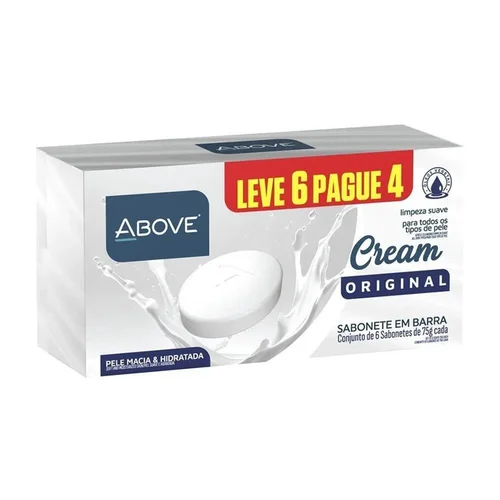Kit Sabonete em Barra Above Cream Original 75G Leve 6 Pague 4 Unidades