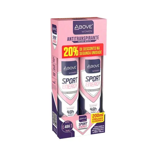 Kit Desodorante Aerosol Above Sport Energy 2 Unidades 200ml