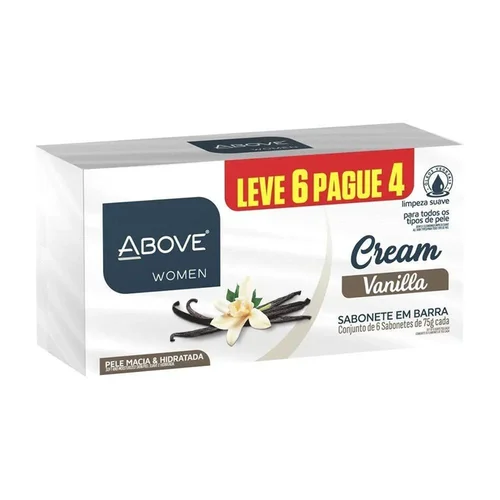 Kit Sabonete em Barra Above Cream Vanilla 75G Leve 6 Pague 4 Unidades